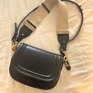 Zara black leather shoulder/cross body bag